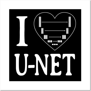 I LOVE U-NET, Deep Learning, AI, Neural Network Posters and Art